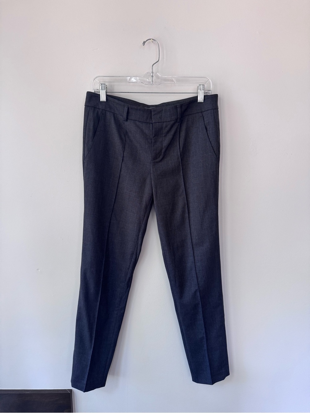 VINCE Dark Grey Cropped Straight-Leg Slacks, size 4